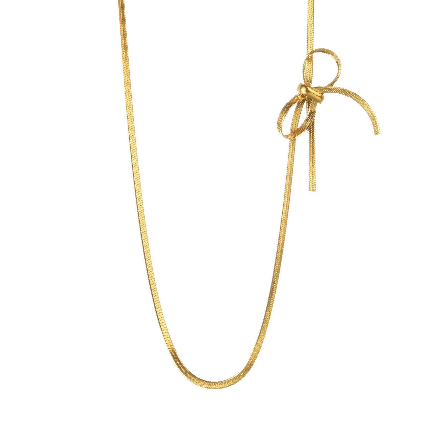 18K Gold Plated Stainless Steel Blade Chain Necklace for Women