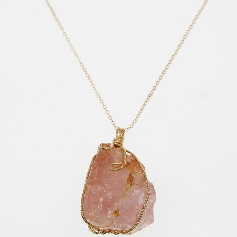 Geometric Crystal Pendant Sweater Necklace – Handcrafted Statement Jewellery