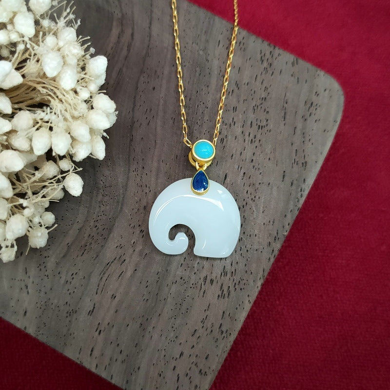 Fortune Lucky Elephant Necklace – Symbolic Charm Pendant for Good Luck and Prosperity