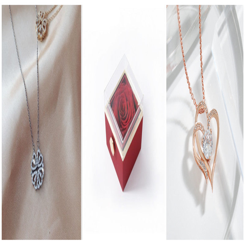 Detachable Four-Leaf Clover Necklace – Women’s Multi-Wear Zircon Chain