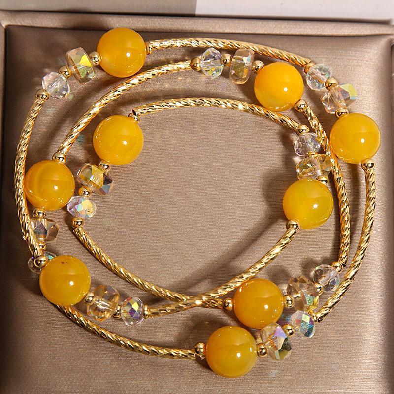 Women’s Sunstone Multi-Circle Bracelet – Elegant Chinese-Style Summer Accessory