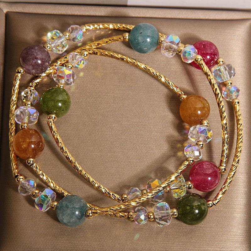Women’s Sunstone Multi-Circle Bracelet – Elegant Chinese-Style Summer Accessory