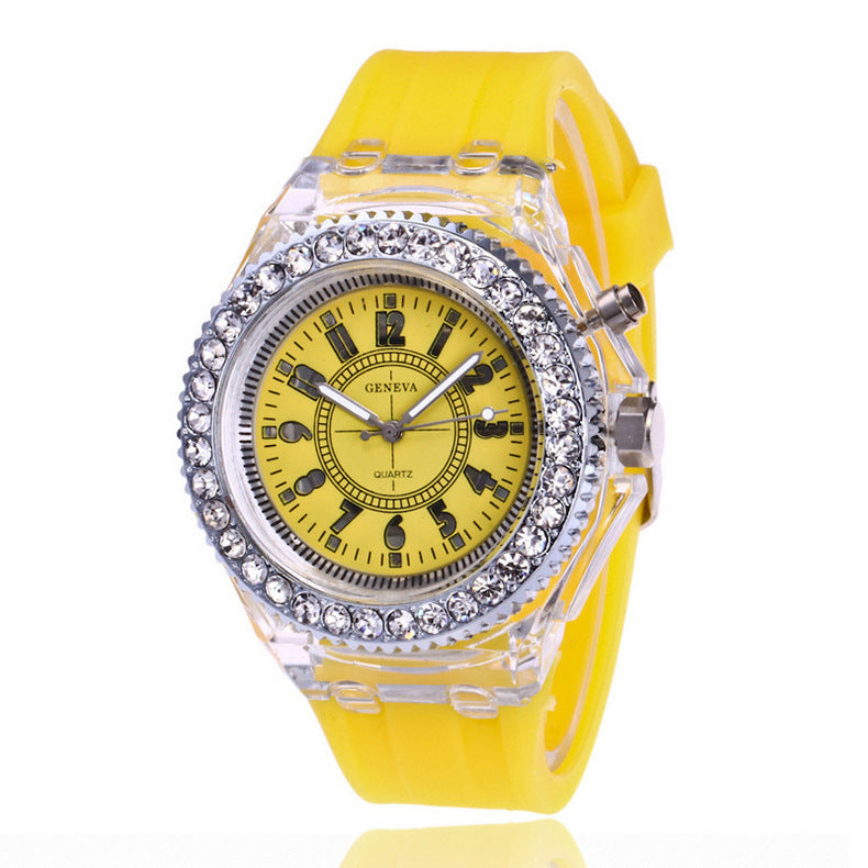 Geneva LED Luminous Women’s Quartz Watch – Silicone Bracelet