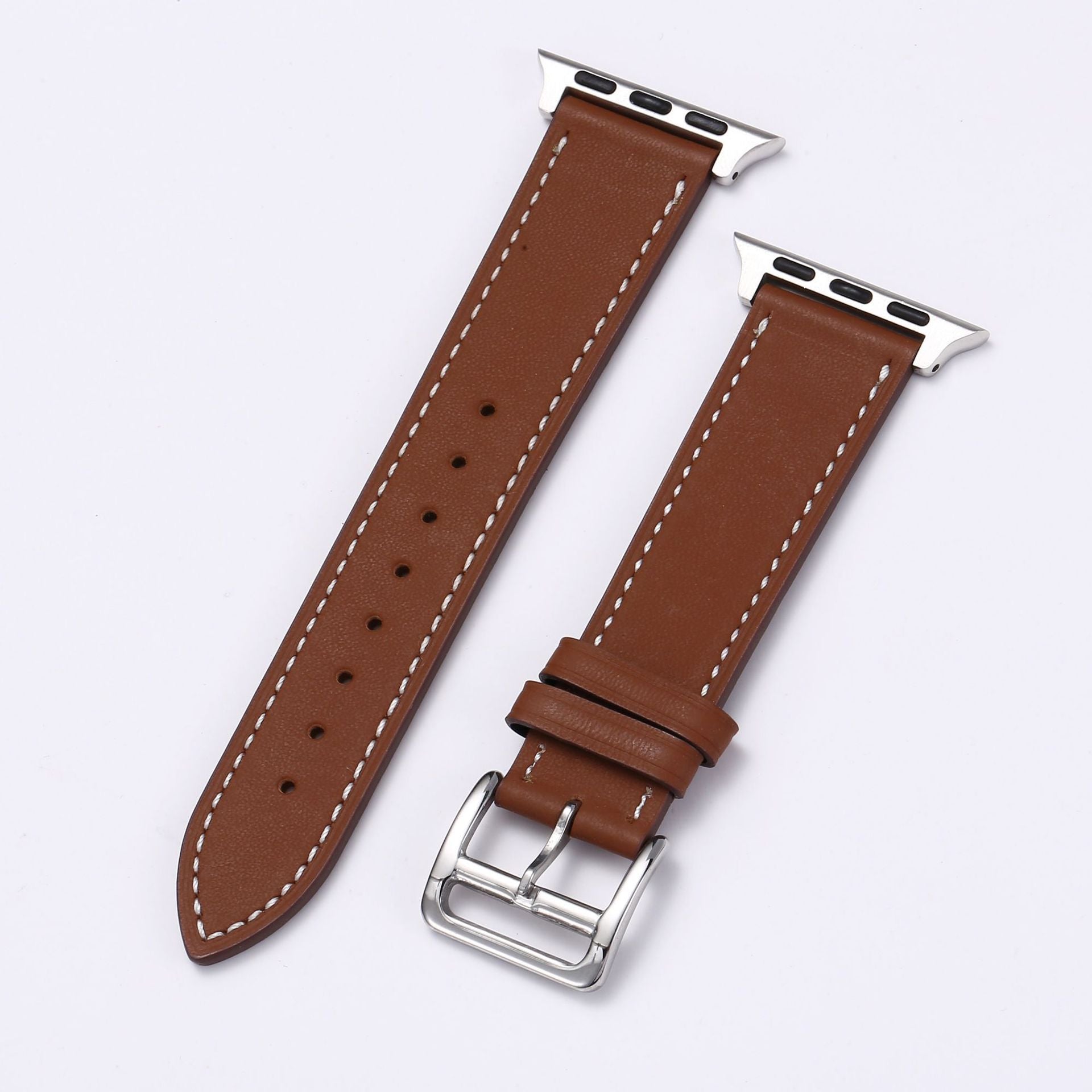 Genuine Cow Leather Watch Band – Casual Needle Pattern Strap for Watches