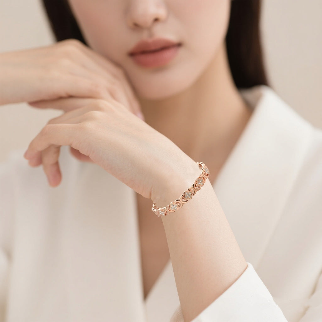 Unisex Flower Zinc Alloy Bracelet – Hanging Plating