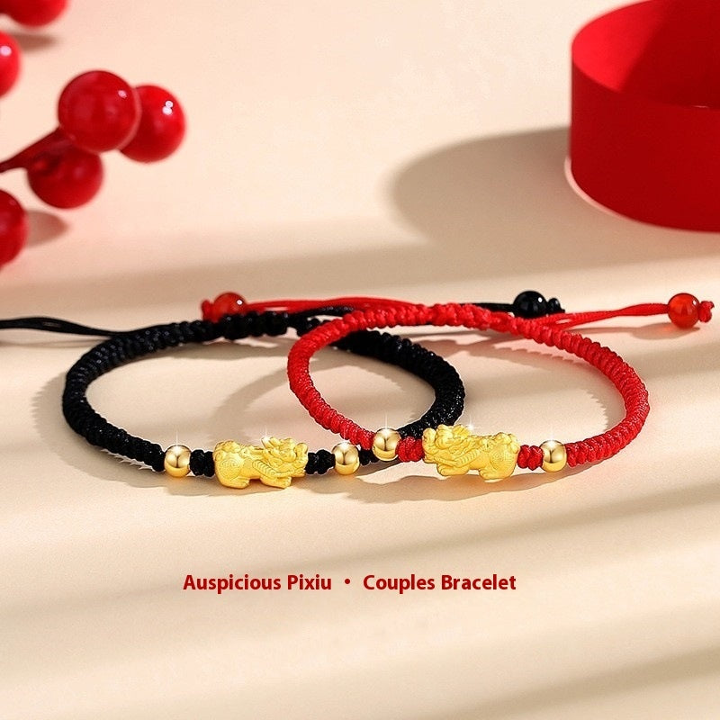 Couple’s Chinese Ethnic-Style Bracelet – Swallowing Gold Beast Design