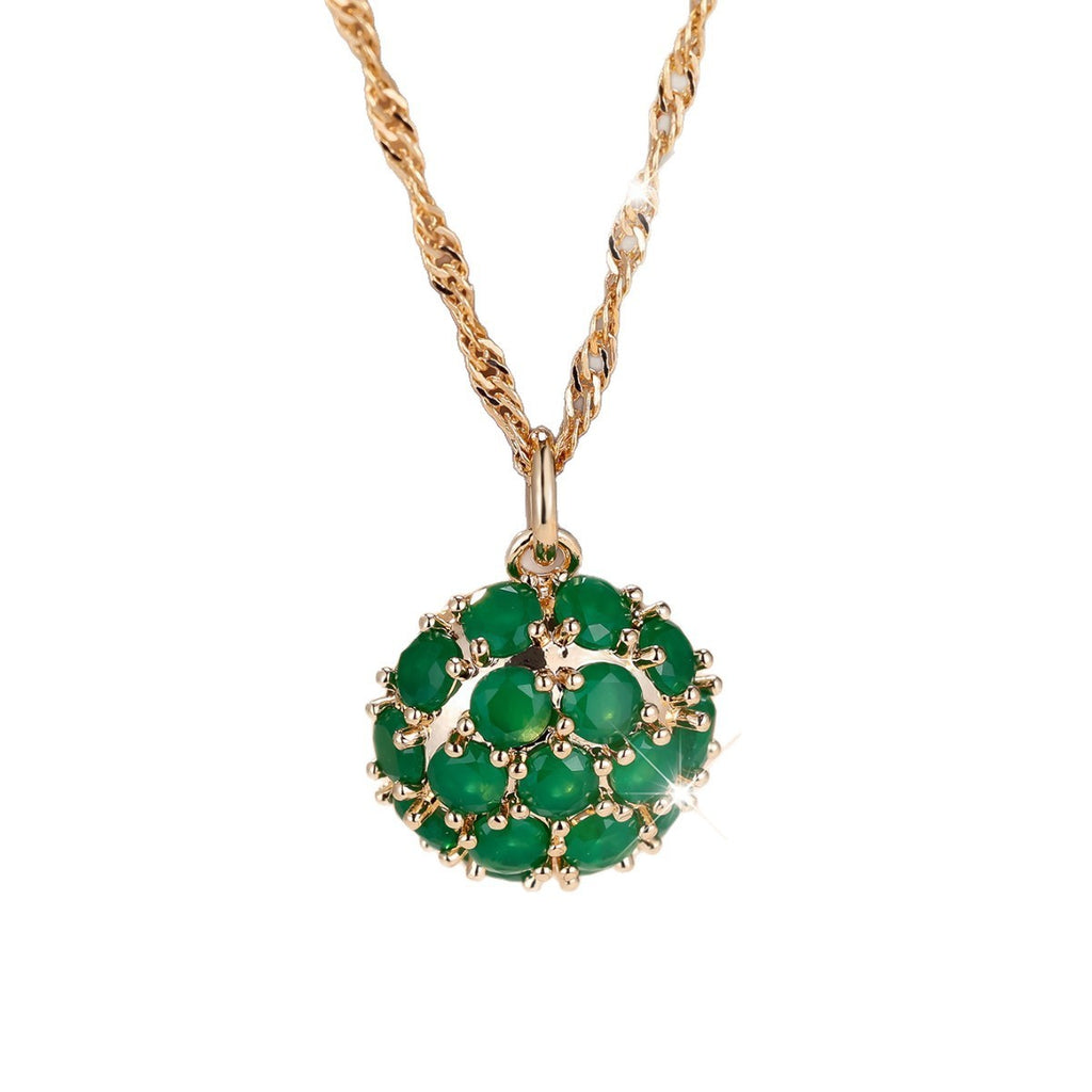 Exquisite Round Emerald Full Diamond Necklace – Hot Sale in Europe & America