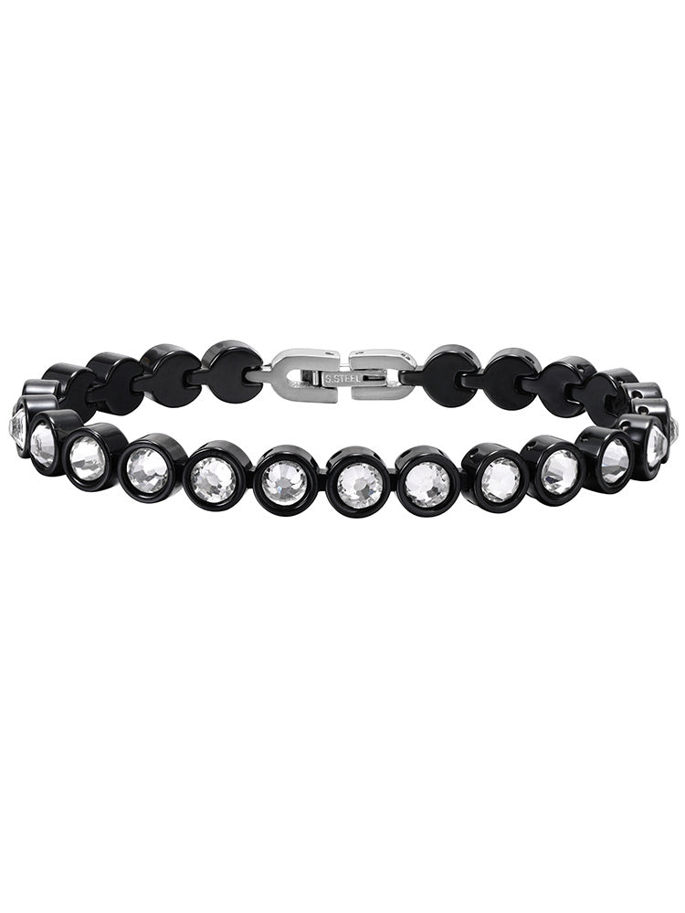Hip-Hop Black Ceramic Diamond-Studded Bracelet