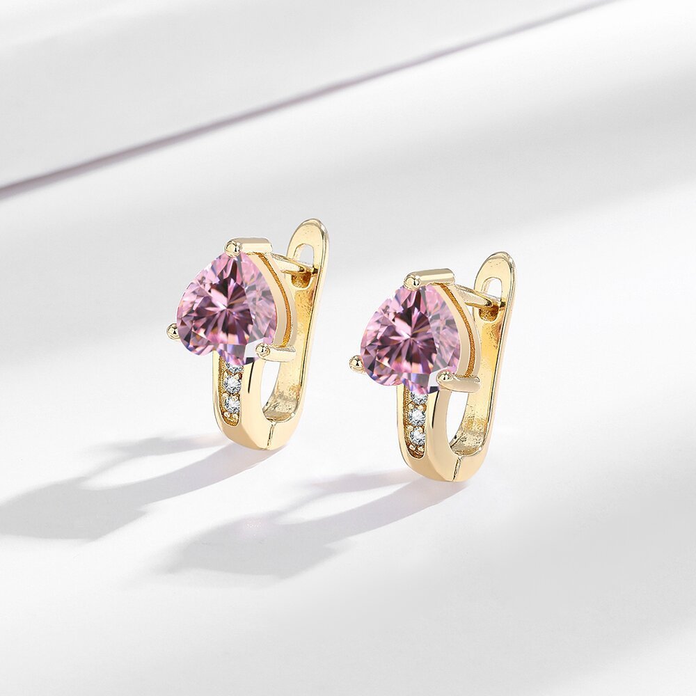 Loving Heart Zircon Ear Clips – Simple Japanese & Korean Style