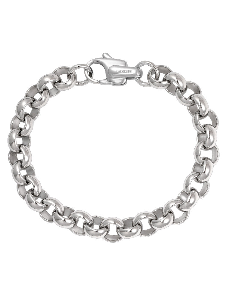 Hip Hop Silver O-Ring Titanium Steel Bracelet – European & American Style
