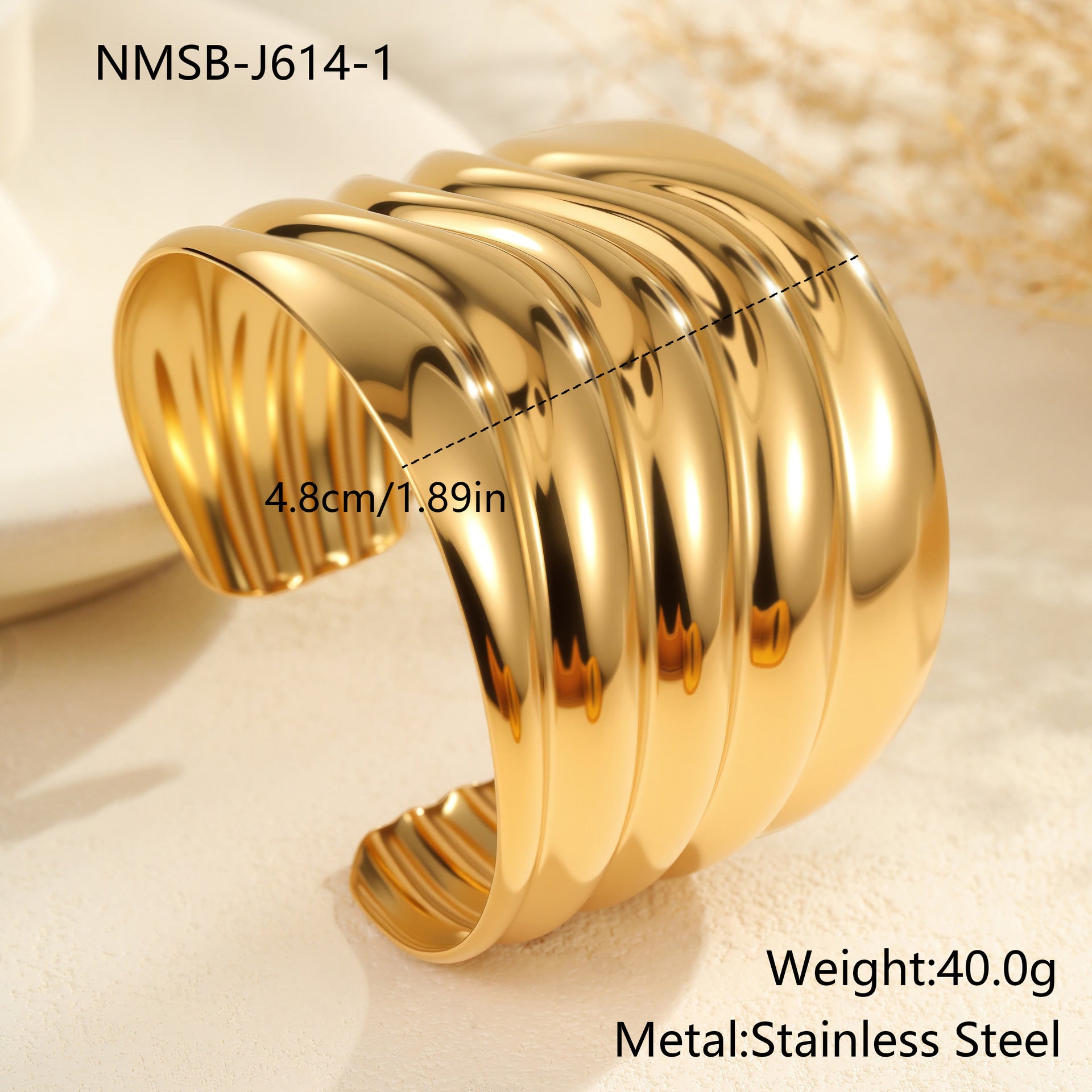 Fashion Wide Cuff Bracelet – Exaggerated Niche Open Design for Women
