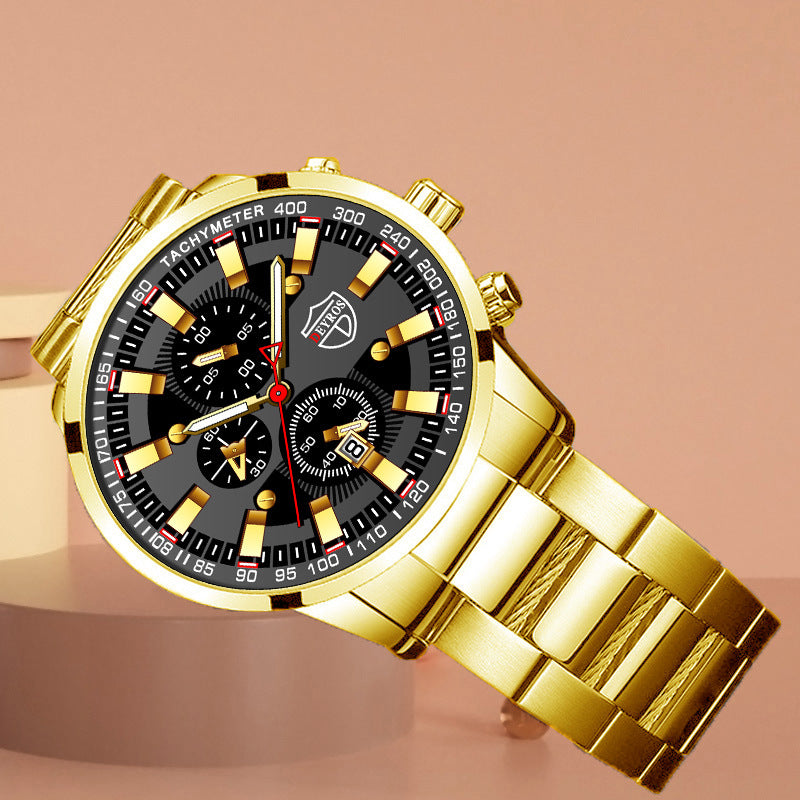 Stainless Steel Luminous Quartz Men’s Wristwatch – Elegant Business & Casual Watch