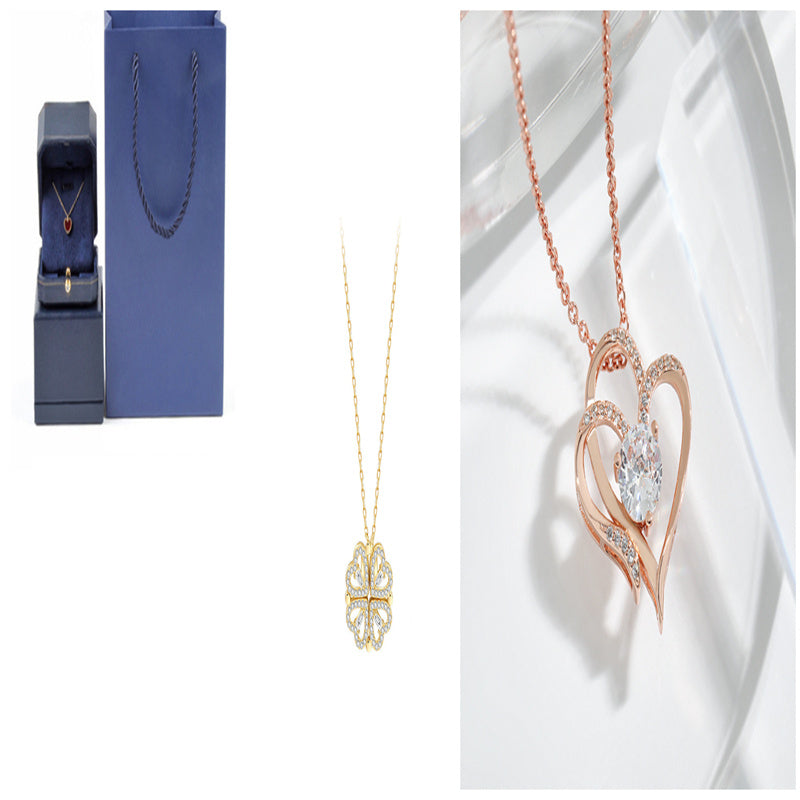 Detachable Four-Leaf Clover Necklace – Women’s Multi-Wear Zircon Chain