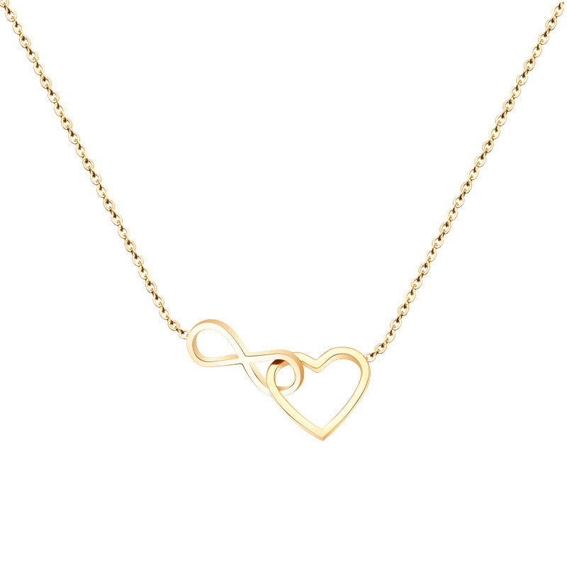 Rose Gold Hollow Heart Clavicle Necklace – Stainless Steel Jewellery