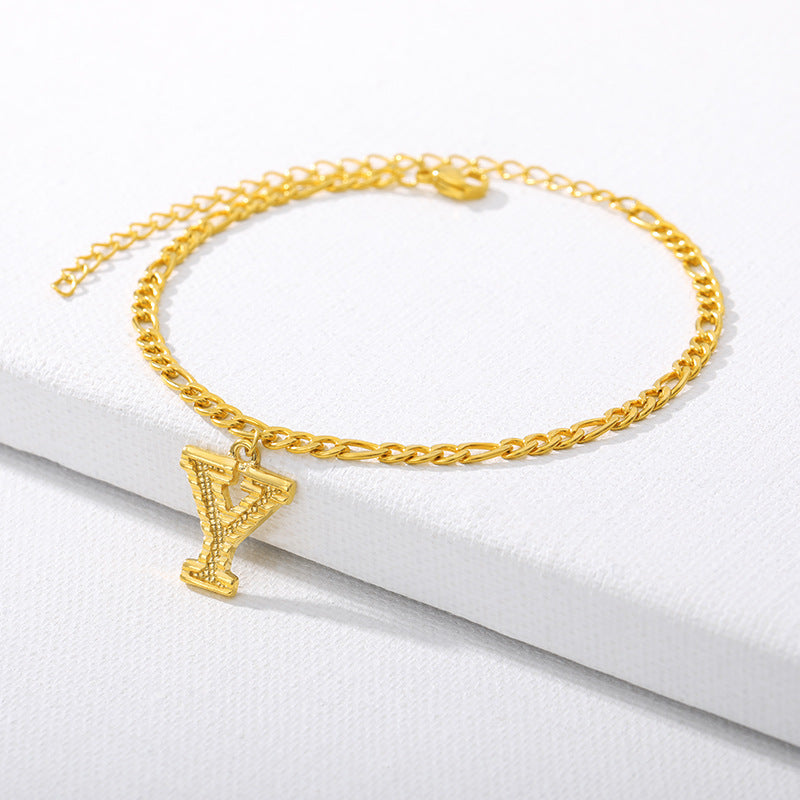 26 Letter Alphabet Anklet – Customizable Initial Foot Chain