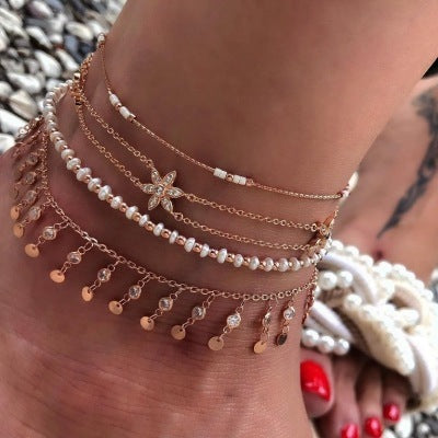 Bohemian Woven Shell Anklets – Beach Foot Jewellery for Women