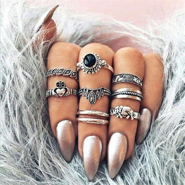 Vintage Knuckle Ring Set – Chic Women’s Finger Jewellery