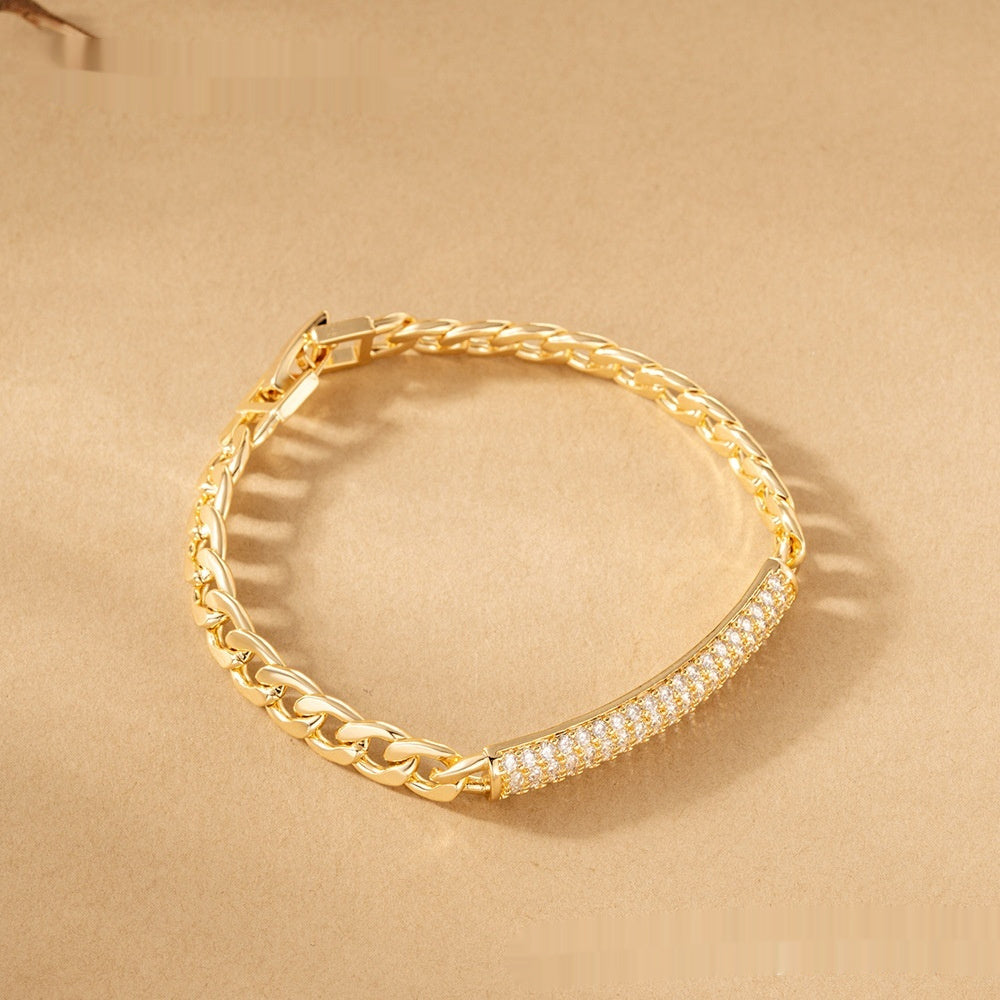 Elegant Zircon Inlaid Bracelet – Luxury Dinner Ornament
