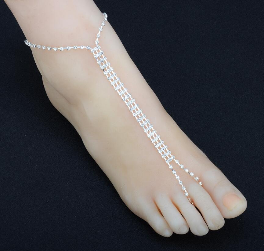 Boho Crystal Anklet – Sexy Summer Rhinestone Foot Chain