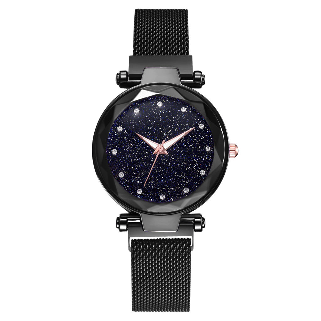 Luxury Women’s Starry Sky Watch & Bracelet Set – Fashion Elegant Magnet Buckle
