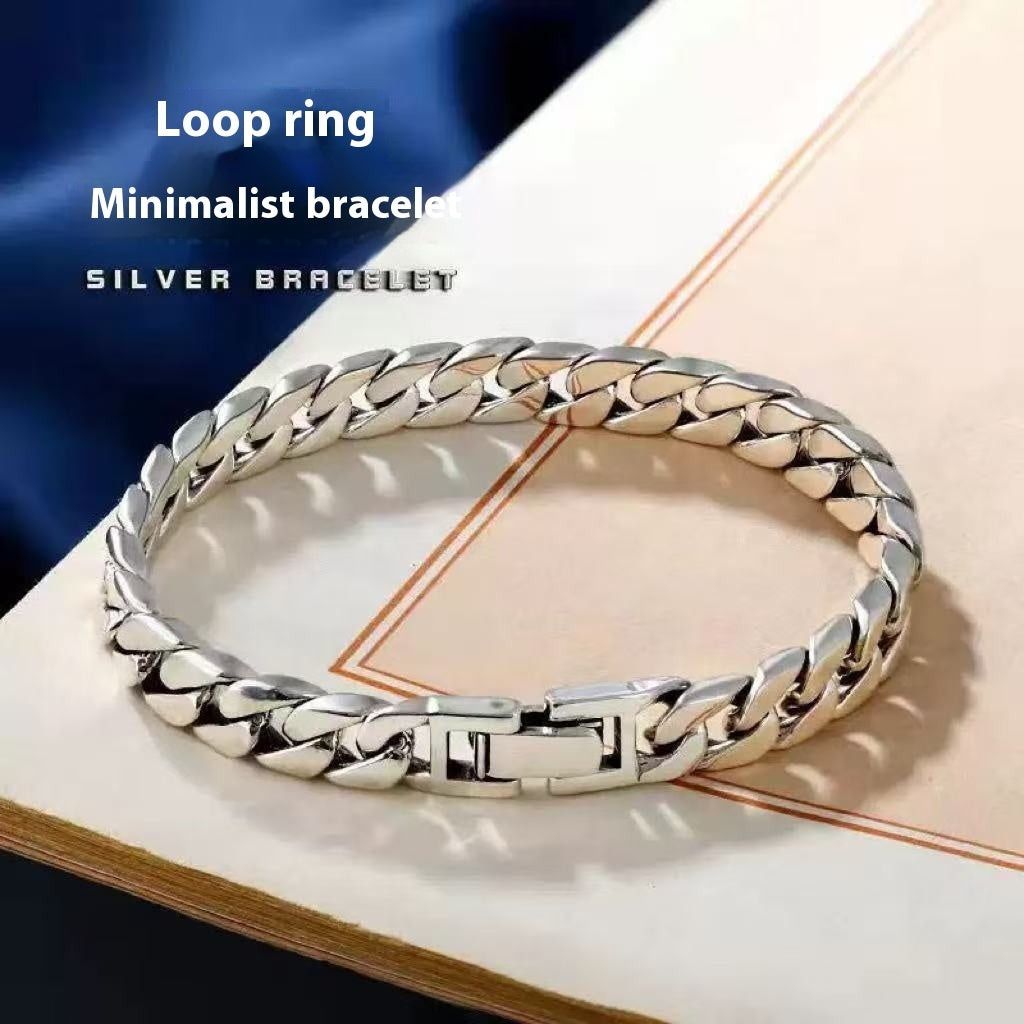 Retro Simple Stylish All-Match Cuban Bracelet – Men’s Accessory