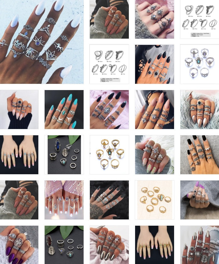 Vintage Knuckle Ring Set – Chic Women’s Finger Jewellery