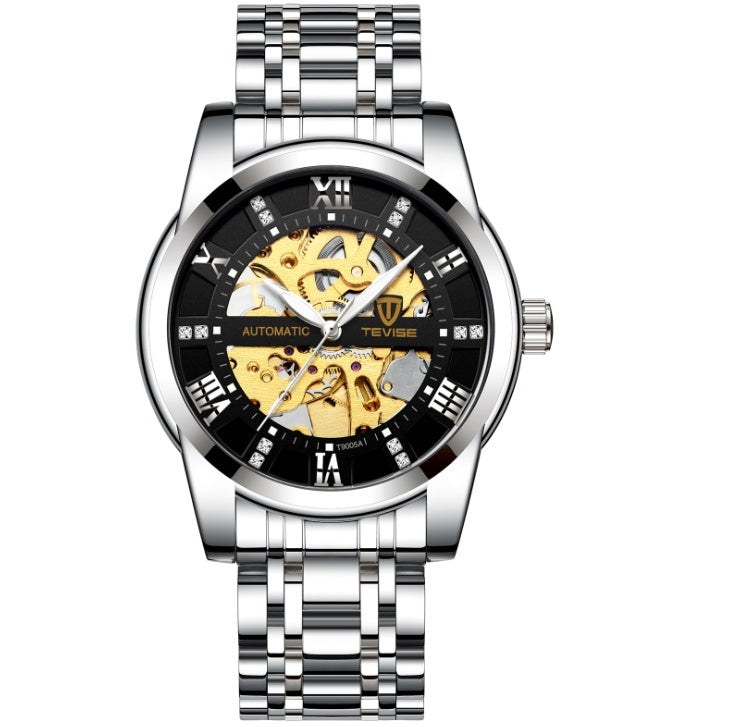 Men’s Automatic Mechanical Hollow Watch – Waterproof Fashion Timepiece
