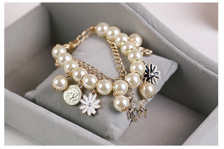 Elegant Pearl Flower Bracelet – Women’s Jewellery