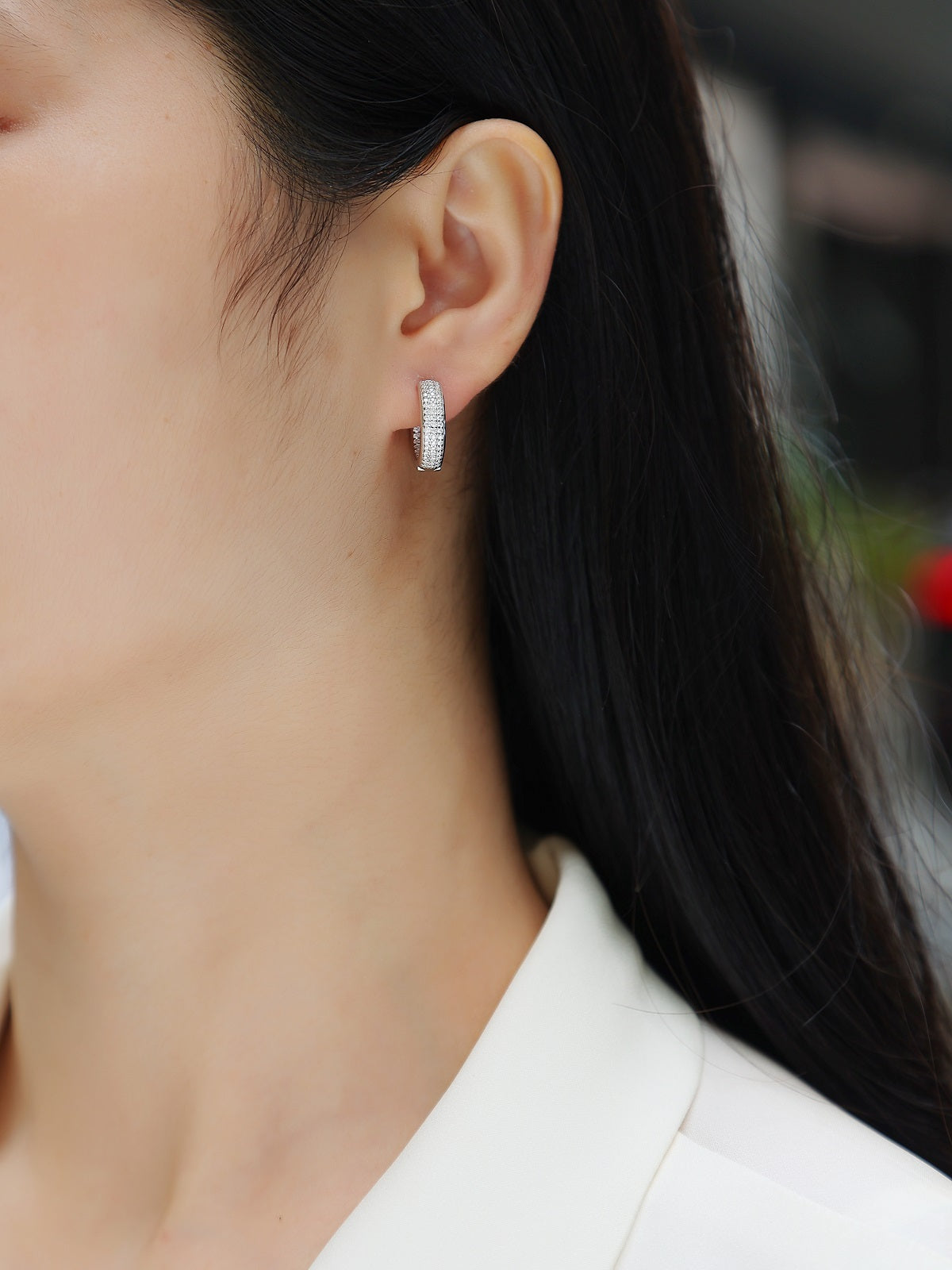 Years Women’s Moissanite Stud Earrings – S925 Sterling Silver with Platinum-Plated Diamonds, Elegant Fashion Jewelry