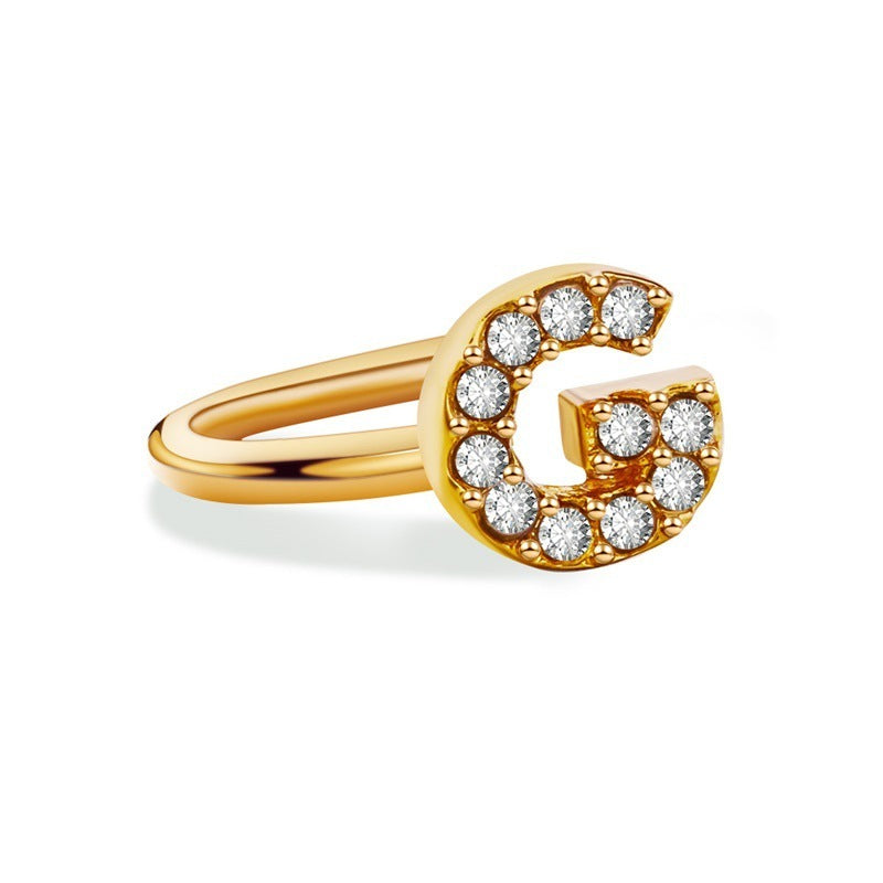 26 English Letters Diamond Ear Cuff – Mini U-shaped Earrings