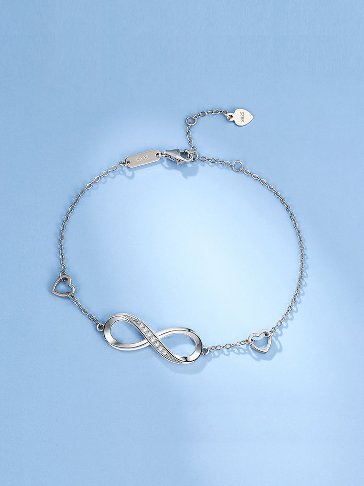 S925 Sterling Silver Infinity Bracelet – Elegant Women’s Jewelry