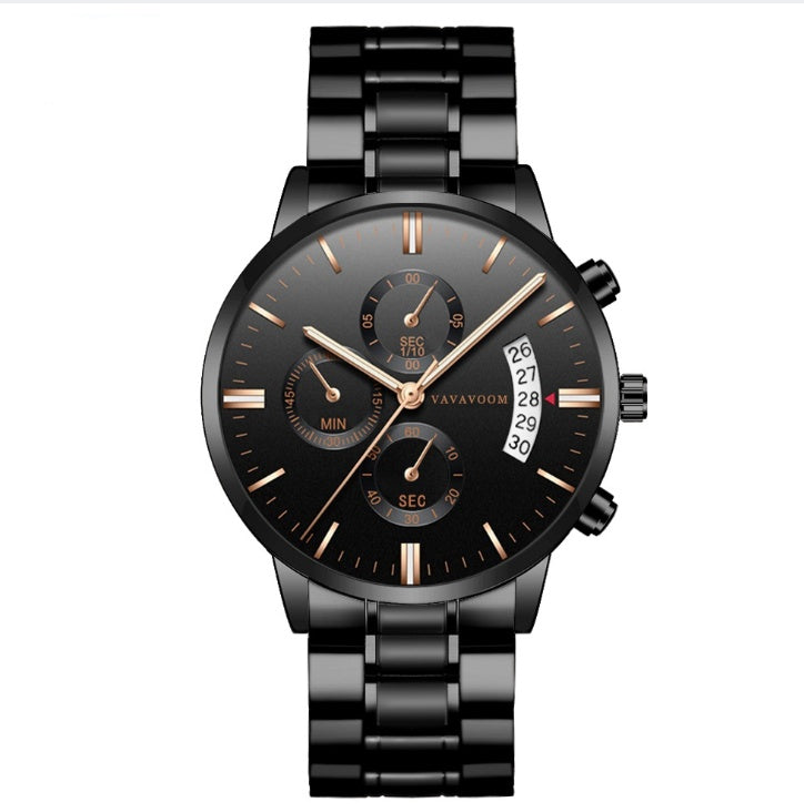 Men’s Stainless Steel Quartz Watch – Business & Casual