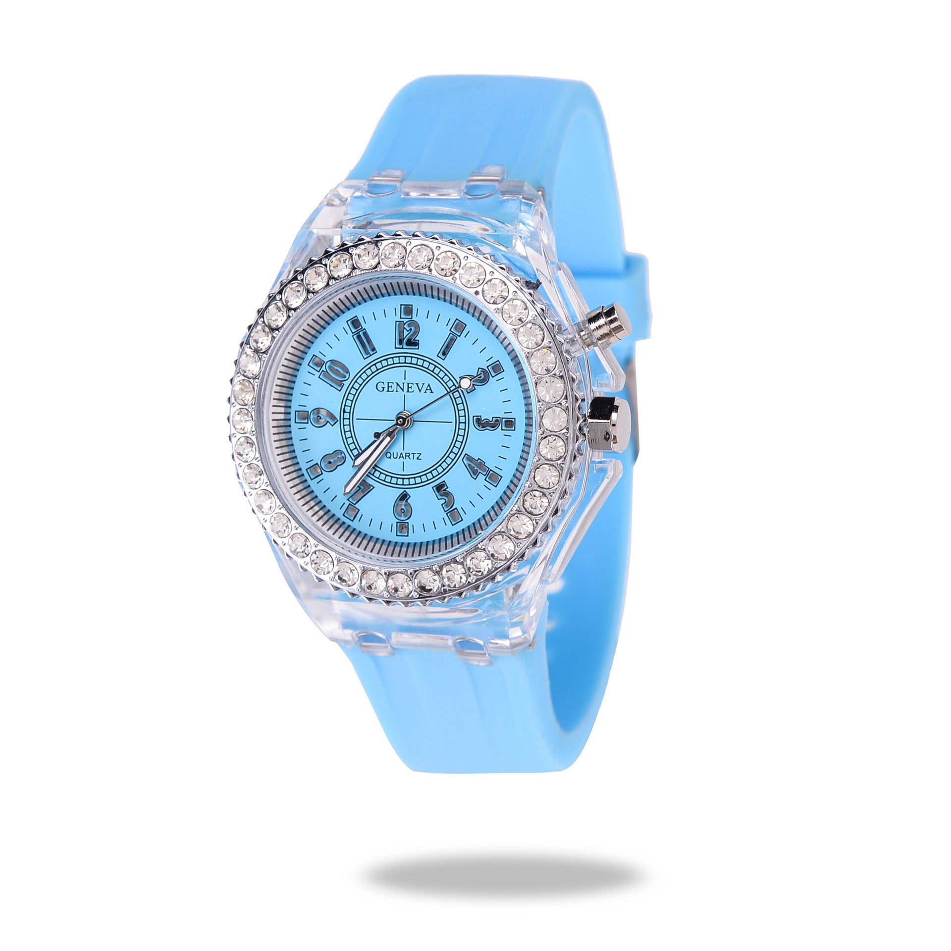 Geneva LED Luminous Women’s Quartz Watch – Silicone Bracelet