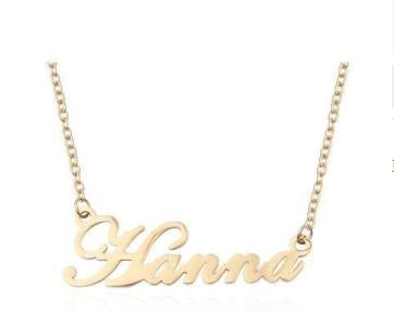Personalized Titanium Steel Name Necklace – Custom Engraved Pendant for Women