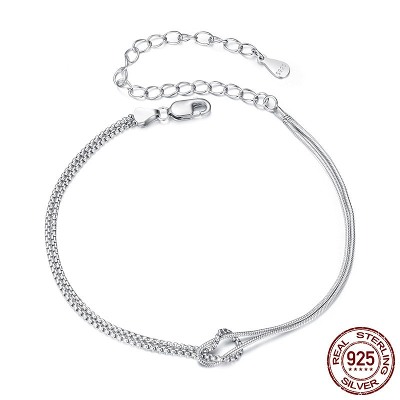 S925 Sterling Silver Shuttle Bracelet – Elegant Women’s Design