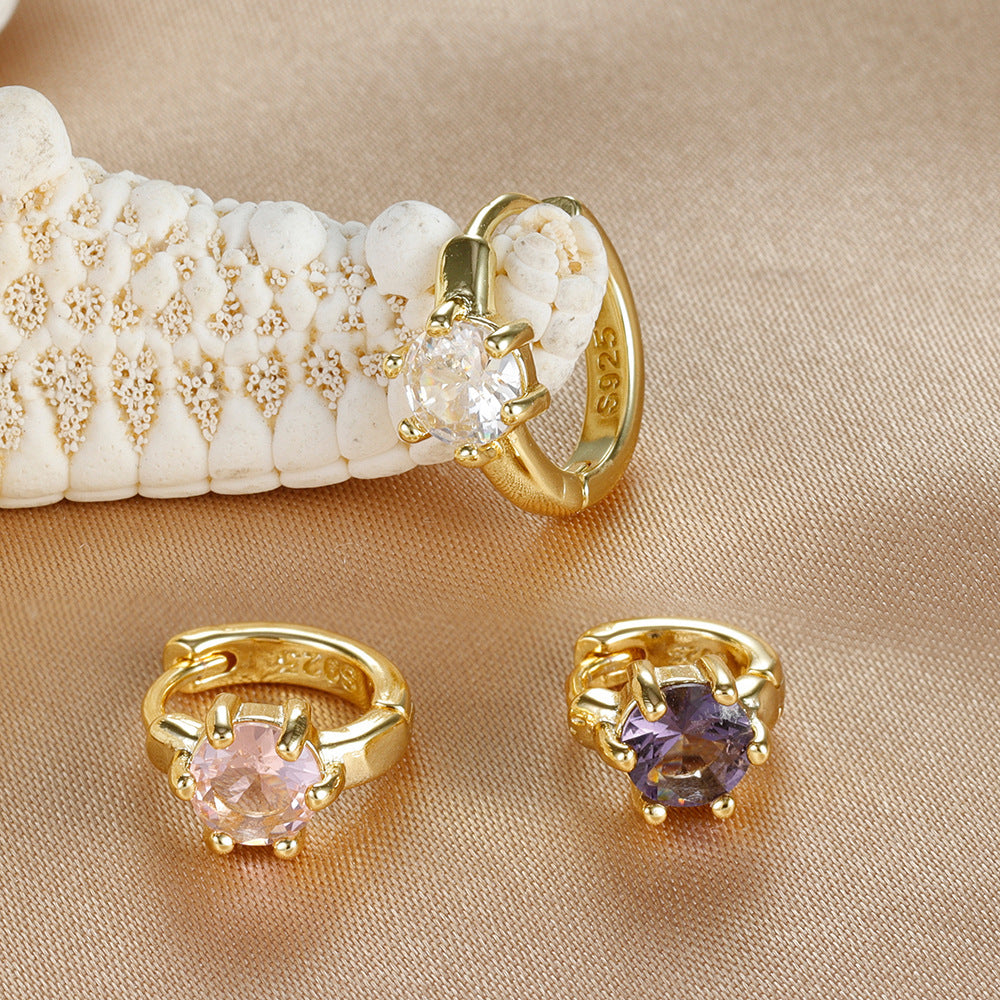 Elegant Ring-Shaped Diamond Earrings – Simple Women’s Jewellery