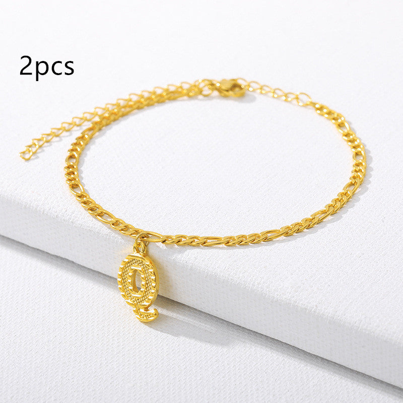 26 Letter Alphabet Anklet – Customizable Initial Foot Chain