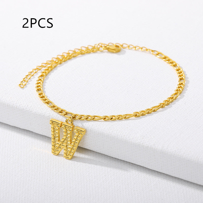 26 Letter Alphabet Anklet – Customizable Initial Foot Chain