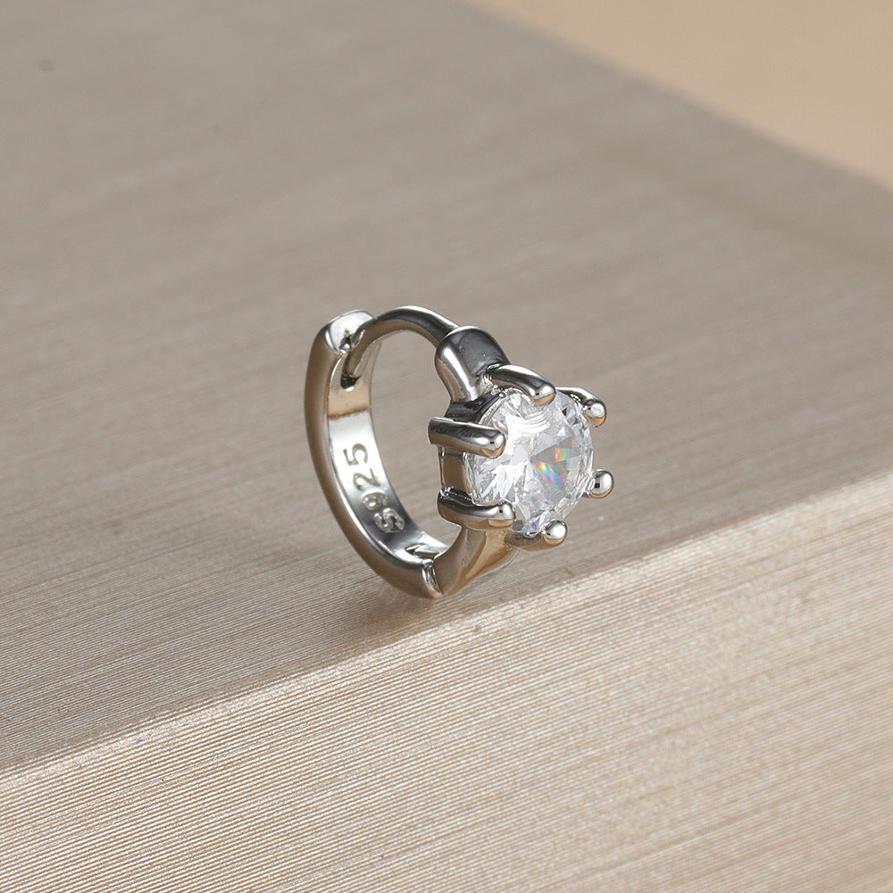 Elegant Ring-Shaped Diamond Earrings – Simple Women’s Jewellery