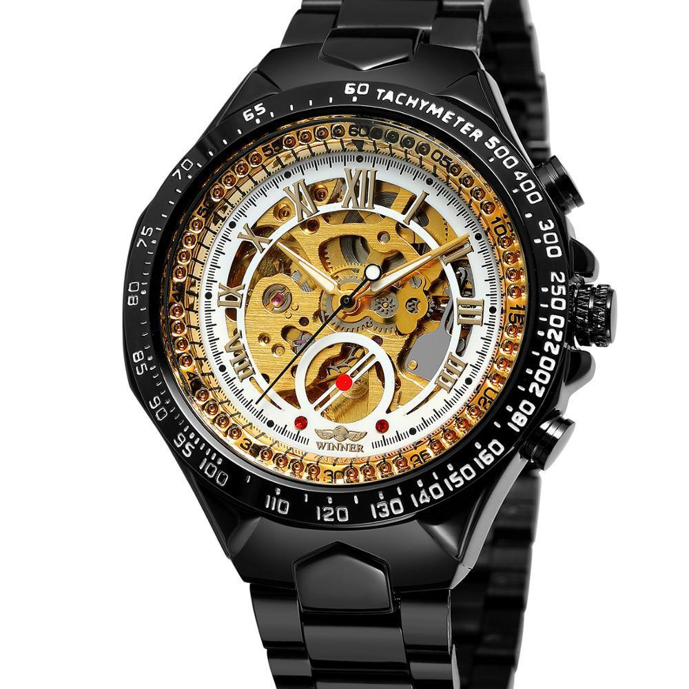 Luxury All-Steel Hollow Automatic Mechanical Watch – Men’s Fashion Skeleton Wristwatch