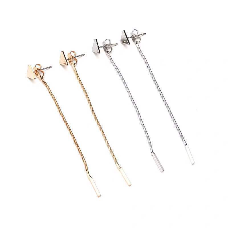 Triangle Tassel Long Earrings – Small Elegant Earrings for Women