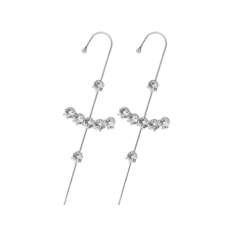 Zircon Ear Wrap Crawler Earrings – Glistening Premium Jewellery