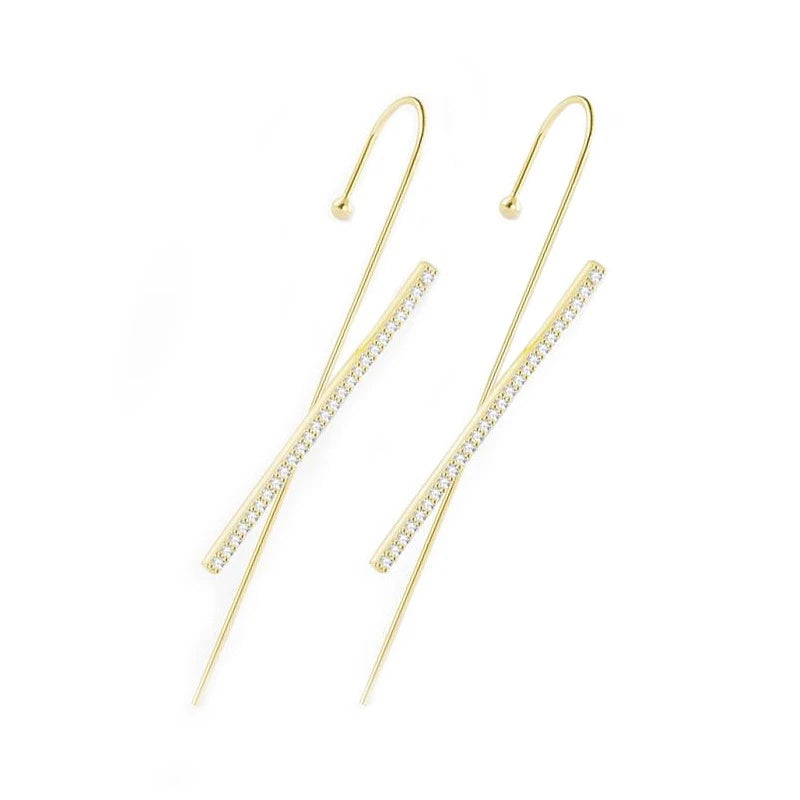 Zircon Ear Wrap Crawler Earrings – Glistening Premium Jewellery