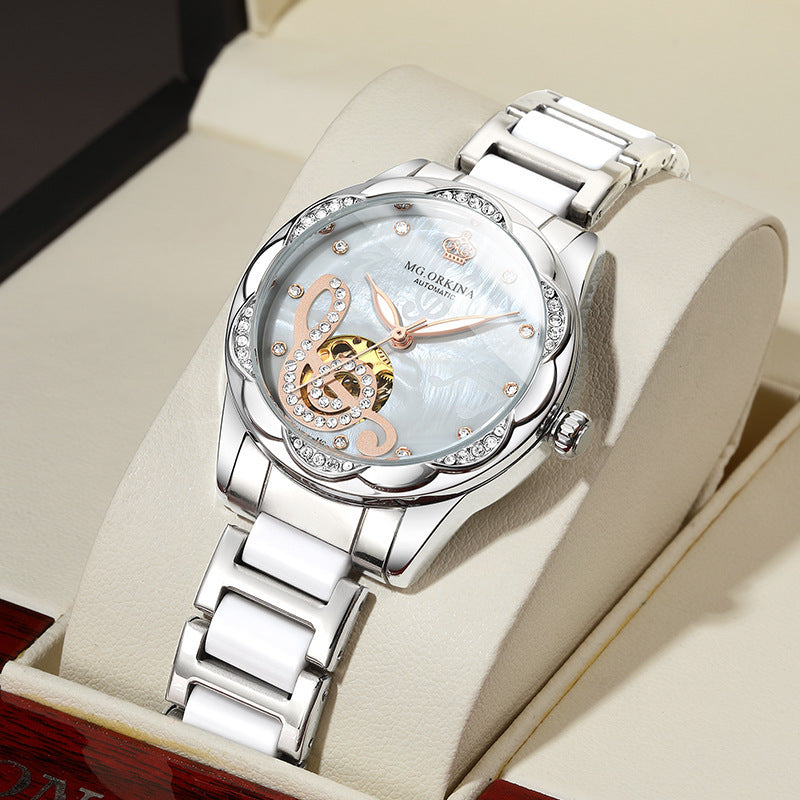 Luxury Women’s Mechanical Watch – Top Brand Ceramic Design