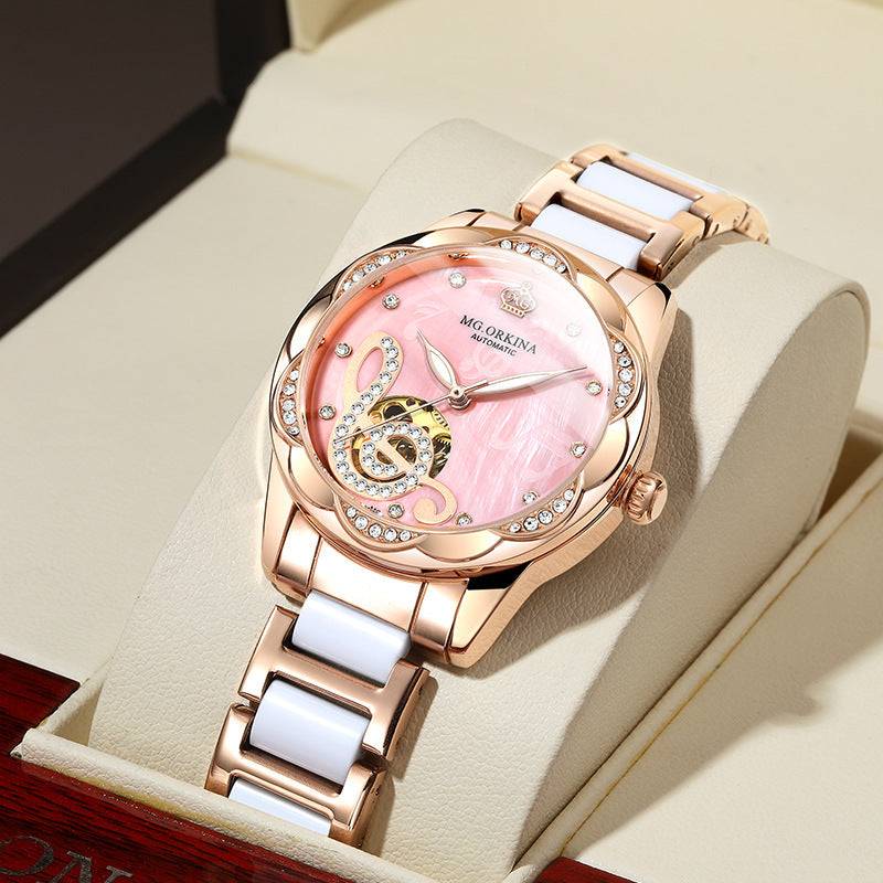 Luxury Women’s Mechanical Watch – Top Brand Ceramic Design