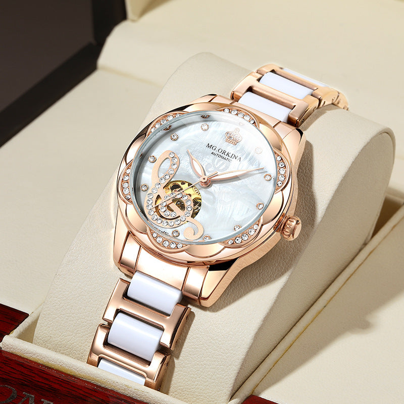 Luxury Women’s Mechanical Watch – Top Brand Ceramic Design
