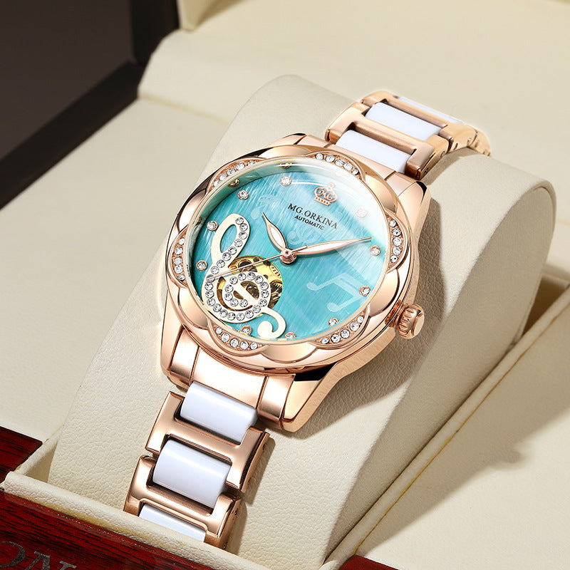 Luxury Women’s Mechanical Watch – Top Brand Ceramic Design
