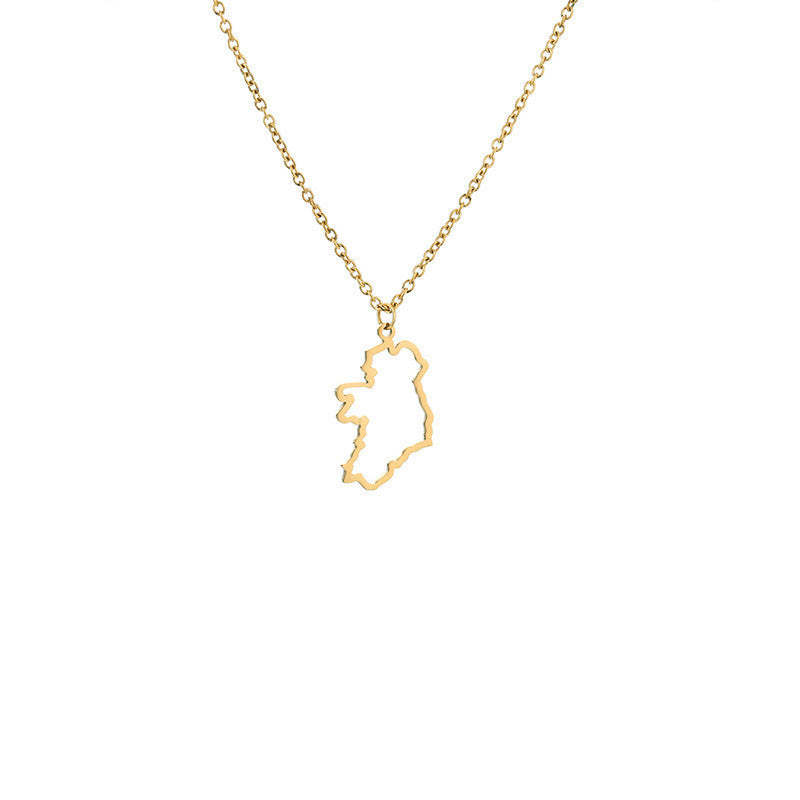 European Country Map Necklace – Personalized Hometown Pendant Necklace for Women