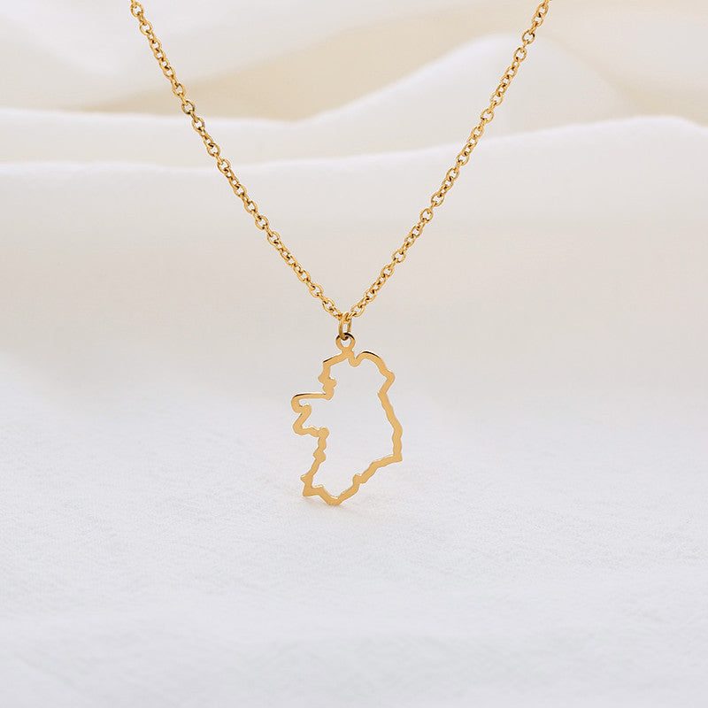 European Country Map Necklace – Personalized Hometown Pendant Necklace for Women