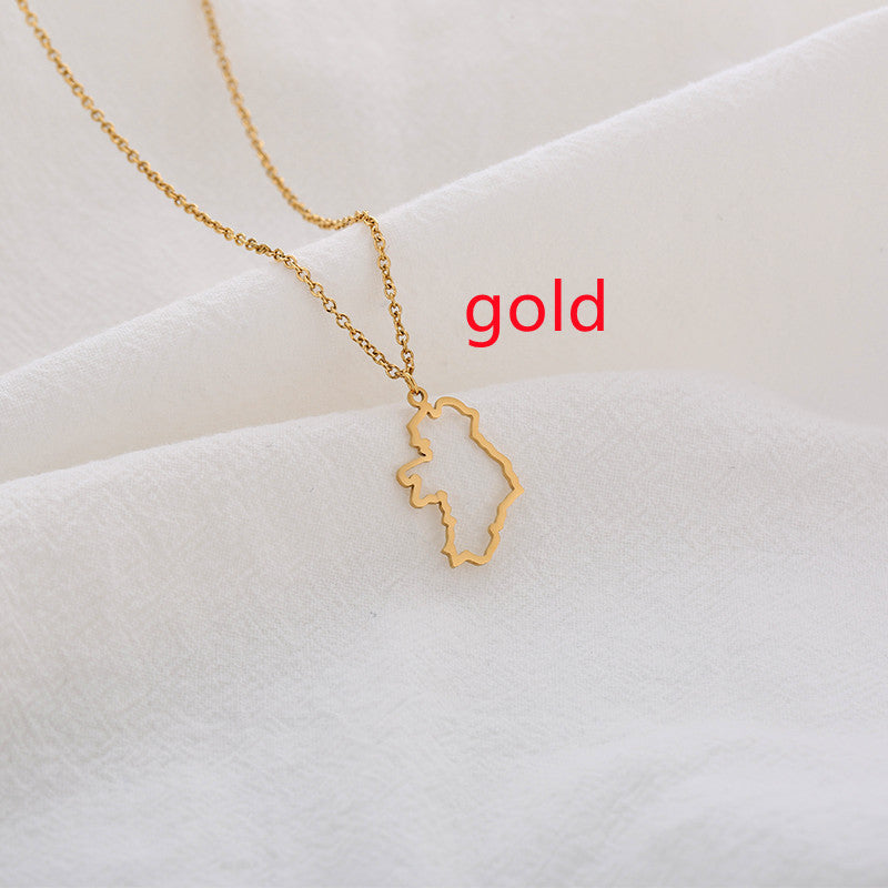 European Country Map Necklace – Personalized Hometown Pendant Necklace for Women